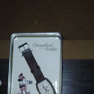 Steamboat Willie Mickey Mouse Leather Strap Watch